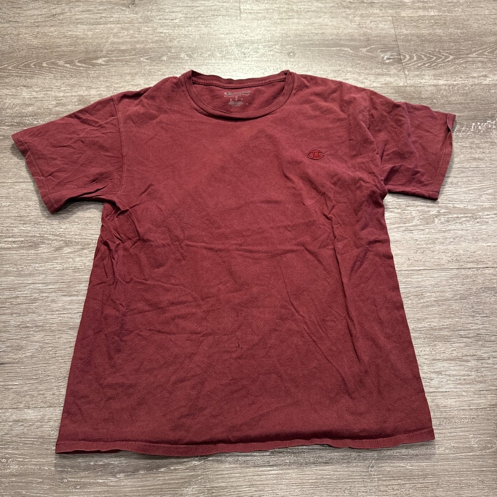 Vintage Champion Shirt Mens Medium red Cotton Casual Streetwear Adult Basic‎ - Picture 1 of 8